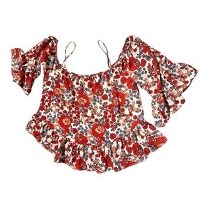 Elegant Floral Ruffle Blouse